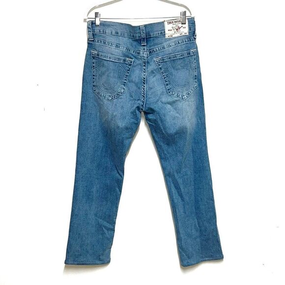True Religion Ricky Relaxed Straight Leg Light Wash Mens Jeans Sz 33 - Picture 2 of 7